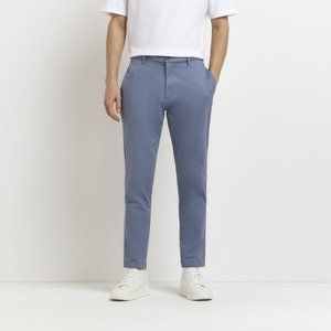 Clear Blue Pants Skinny fit by River Island